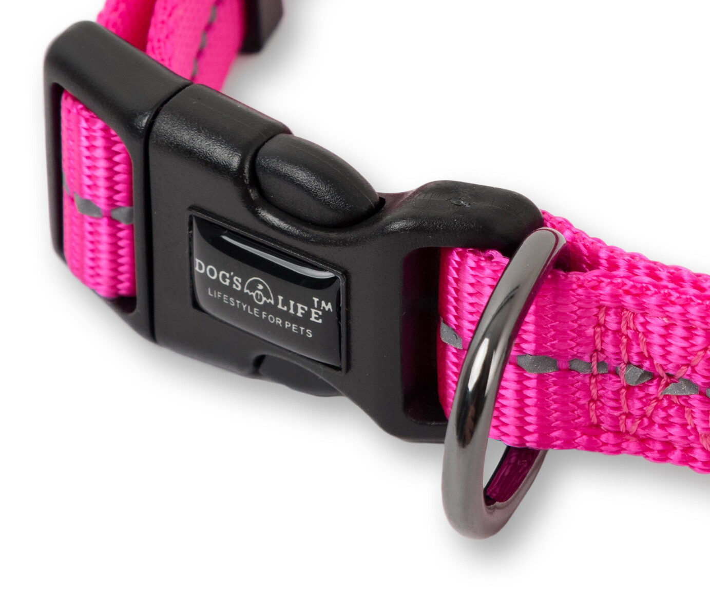 Reflective Supersoft Webbing Collar Hot Pink - Image 4