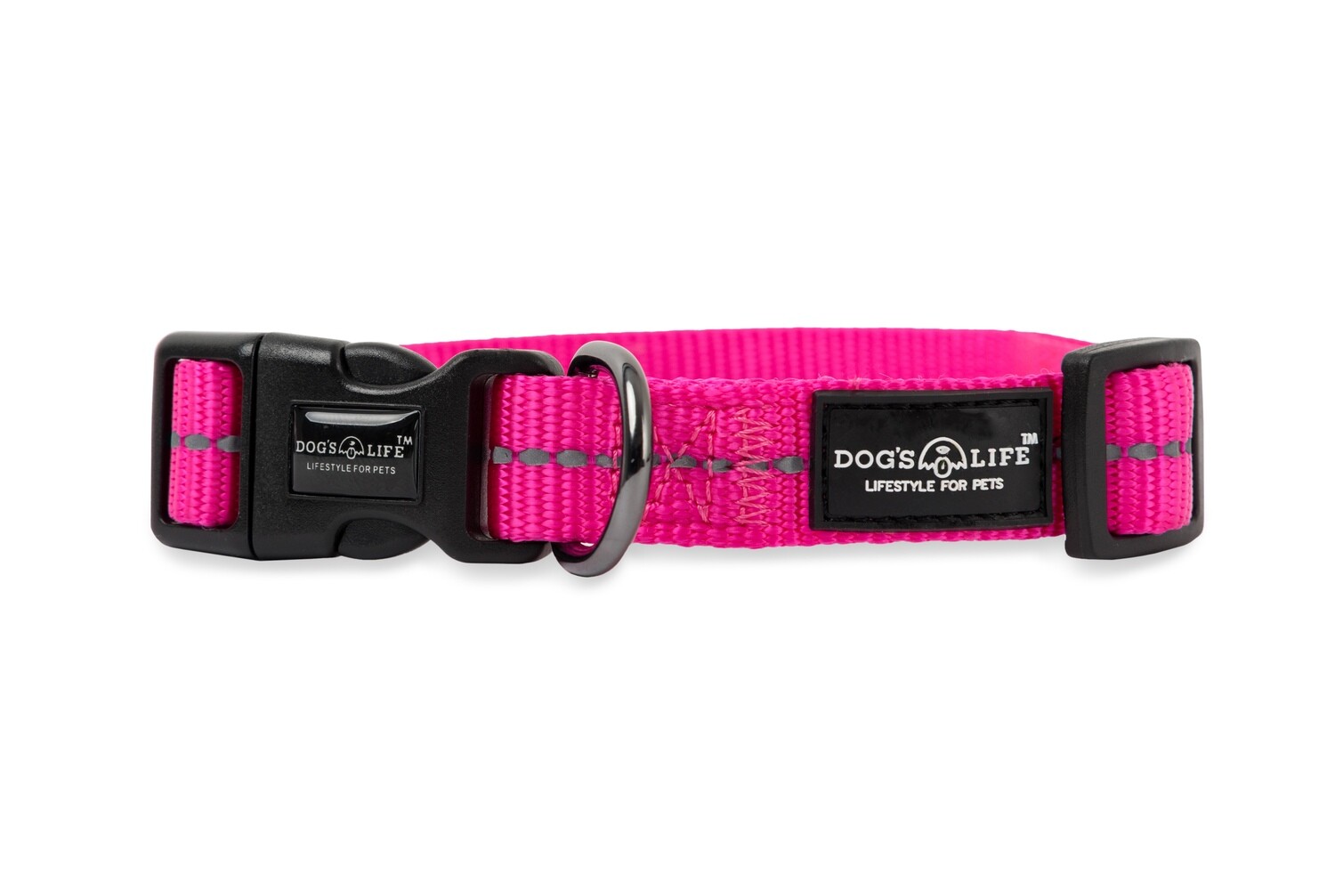 Reflective Supersoft Webbing Collar Hot Pink - Image 3