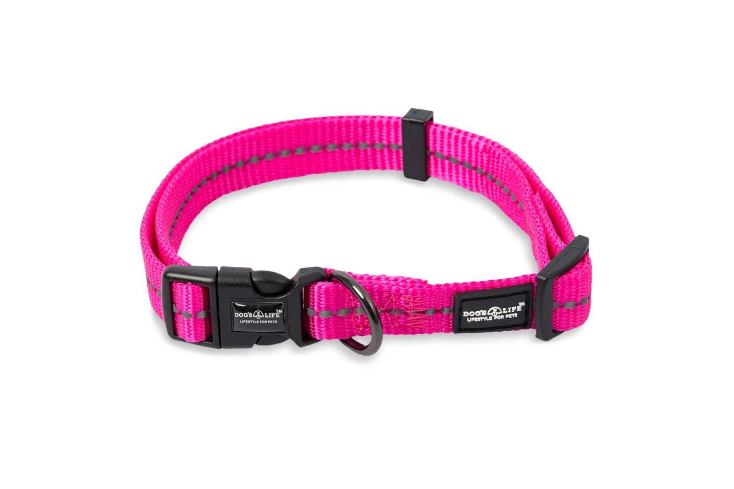 Reflective Supersoft Webbing Collar Hot Pink