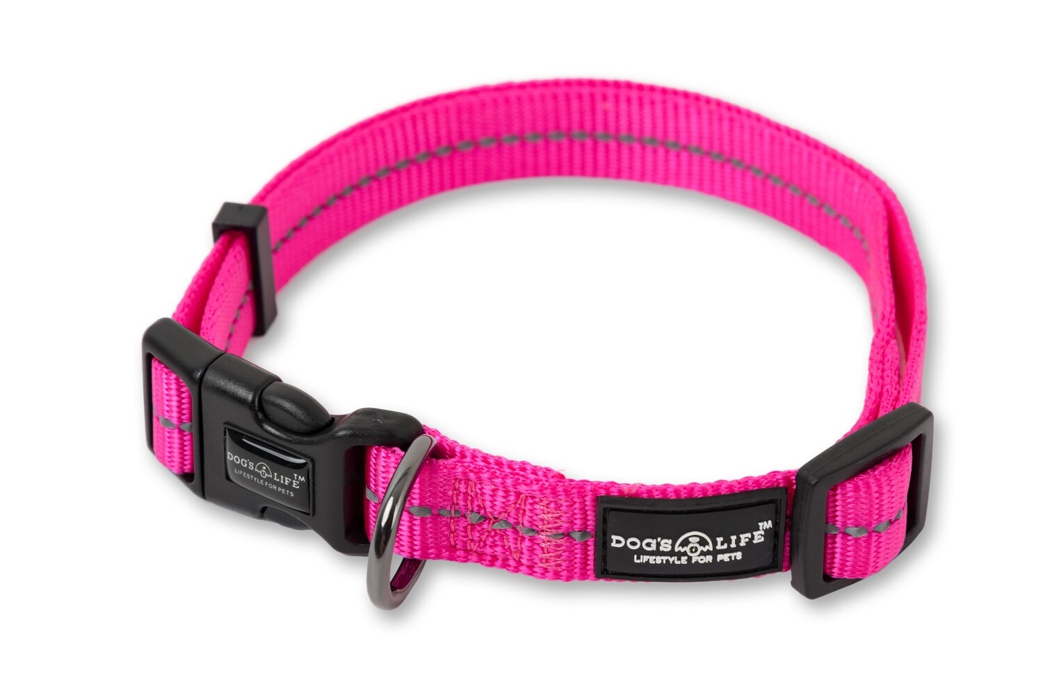 Reflective Supersoft Webbing Collar Hot Pink - Image 2