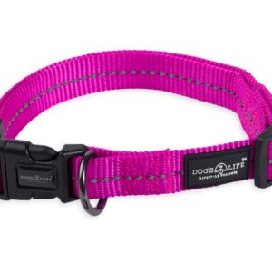 Reflective Supersoft Webbing Collar Magenta