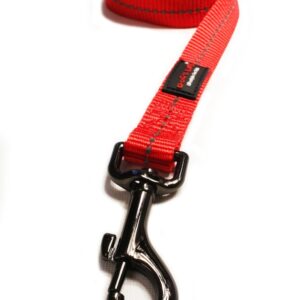 Reflective Supersoft Webbing Leash Red