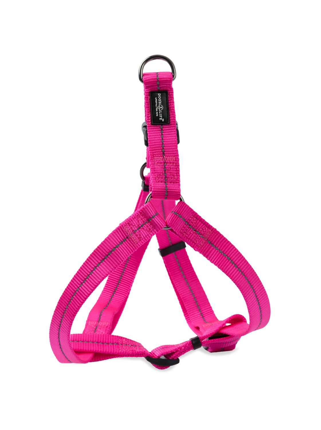 Reflective Supersoft Webbing Step-In Harness Hot Pink - Image 2