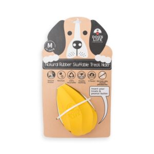 Natural Rubber Stuffable Dog Toy Yellow
