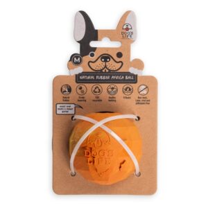 Natural Rubber Dog Toy Africa Marble Orange