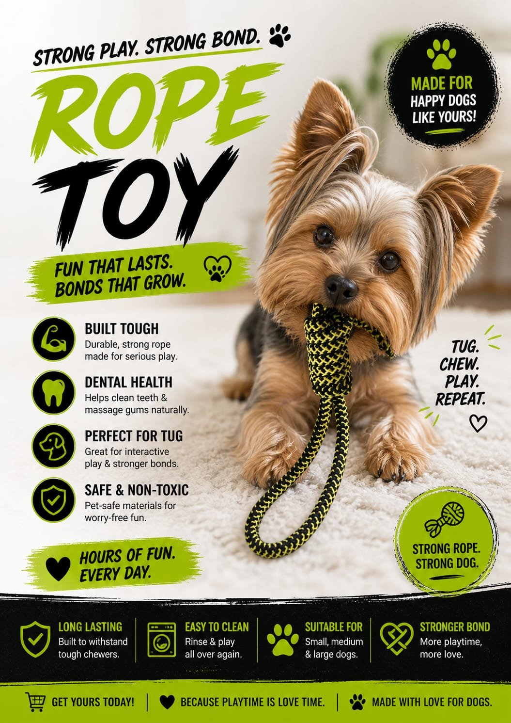 Strong Rope Tug Toy for Dogs