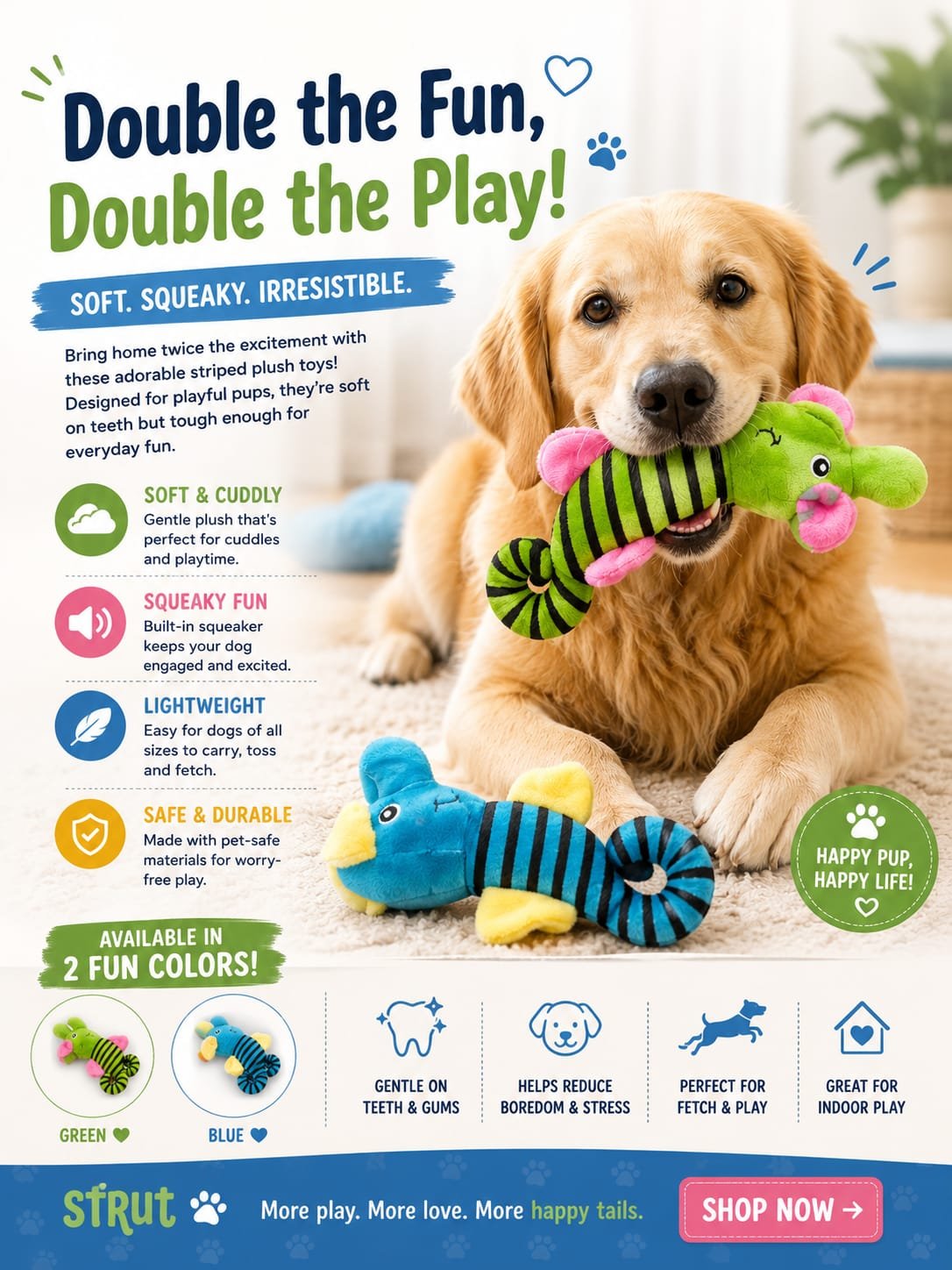 Plush Seahorse Pet Toy